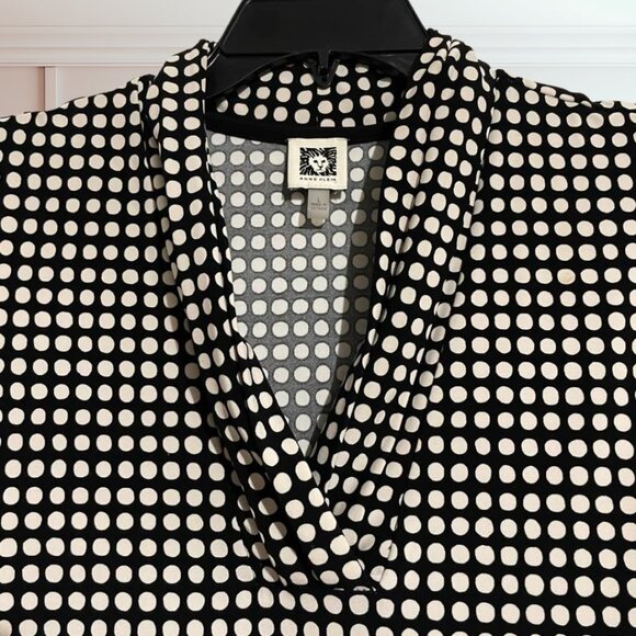 Anne Klein Sleeveless Polka Dot Blouse Women’s Size Large – Stretch Top - Picture 5 of 15